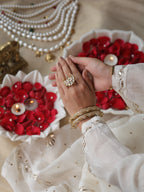 Kundan Phool Ring