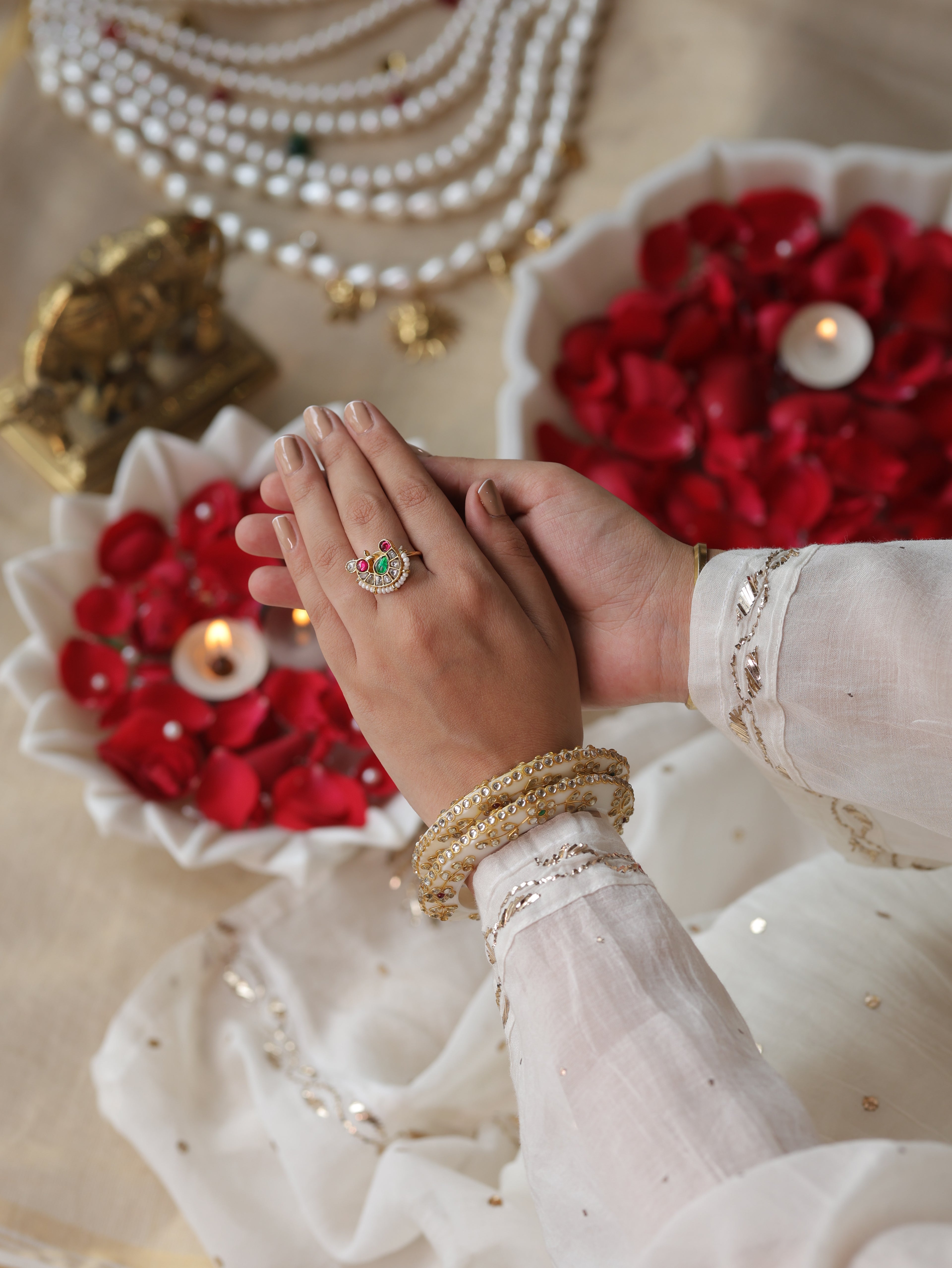 Peacock Kundan Ring