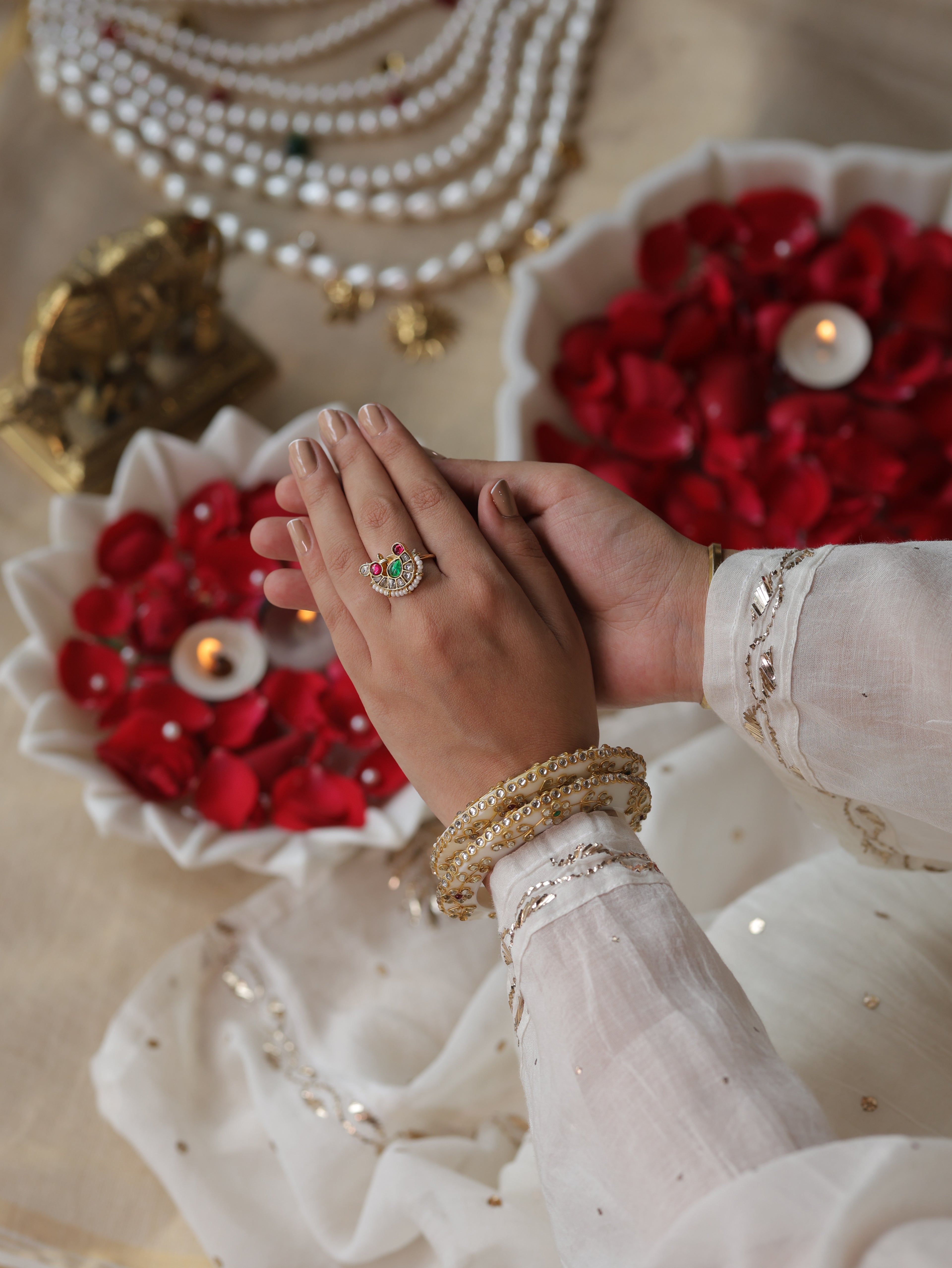 Peacock Kundan Ring
